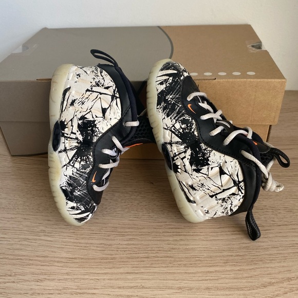 Nike Foamposite Toddler Orange/Black/White- SZ 7 C - Picture 7 of 14